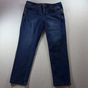 Democracy Ab solution Straight Leg Jeans Color Blue Size 16 Stretch